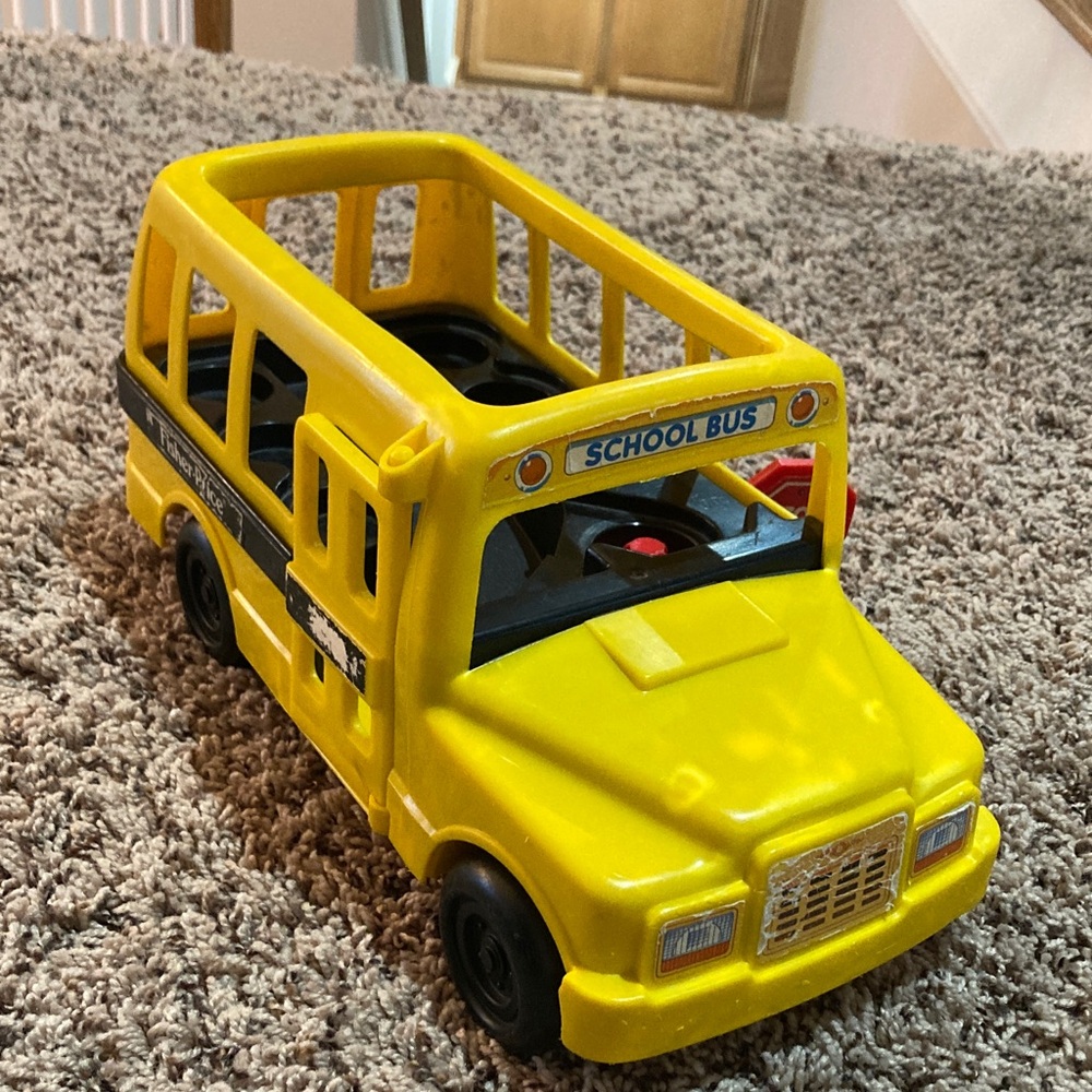 Yellow Fisher-Price School Bus Toy
